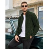 COOFANDY Men’s Fleece Jackets Full Zip Lightweight Casual Sweater Jacket(Army Green)