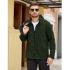 COOFANDY Men’s Fleece Jackets Full Zip Lightweight Casual Sweater Jacket(Army Green)