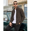 COOFANDY Men’s Fleece Jackets Full Zip Lightweight Casual Sweater Jacket(Dark Brown)