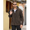 COOFANDY Men’s Fleece Jackets Full Zip Lightweight Casual Sweater Jacket(Dark Brown)