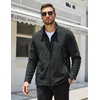 COOFANDY Men’s Fleece Jackets Full Zip Lightweight Casual Sweater Jacket(Dark Grey)