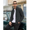 COOFANDY Men’s Fleece Jackets Full Zip Lightweight Casual Sweater Jacket(Dark Grey)