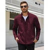 COOFANDY Men’s Fleece Jackets Full Zip Lightweight Casual Sweater Jacket(Dark Red)