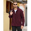 COOFANDY Men’s Fleece Jackets Full Zip Lightweight Casual Sweater Jacket(Dark Red)