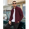 COOFANDY Men’s Fleece Jackets Full Zip Lightweight Casual Sweater Jacket(Dark Red)