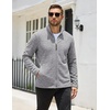 COOFANDY Men’s Fleece Jackets Full Zip Lightweight Casual Sweater Jacket(Lgiht Grey)