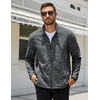 COOFANDY Men’s Fleece Jackets Full Zip Lightweight Casual Sweater Jacket(Medium Grey)