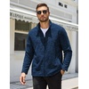 COOFANDY Men’s Fleece Jackets Full Zip Lightweight Casual Sweater Jacket(Navy Blue)