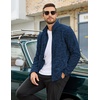 COOFANDY Men’s Fleece Jackets Full Zip Lightweight Casual Sweater Jacket(Navy Blue)