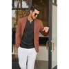COOFANDY Mens Knit Long Sleeve Polo Shirt Sweater V-Neck Textured Pullover(Black)