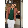 COOFANDY Mens Knit Long Sleeve Polo Shirt Sweater V-Neck Textured Pullover(Evergreen)