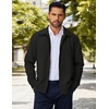 COOFANDY Men’s Lightweight Zip Up Jacket Golf Work Casual Office Jackets(A-black)