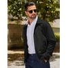 COOFANDY Men’s Lightweight Zip Up Jacket Golf Work Casual Office Jackets(A-black)