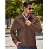 COOFANDY Men’s Lightweight Zip Up Jacket Golf Work Casual Office Jackets(Brown)