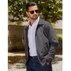 COOFANDY Men’s Lightweight Zip Up Jacket Golf Work Casual Office Jackets(Charcoal)