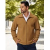 COOFANDY Men’s Lightweight Zip Up Jacket Golf Work Casual Office Jackets(Light Brown)