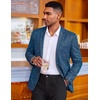 COOFANDY Mens Metallic Jacket Casual Sport Coat 70s Party Disco Outfits(Blue Leaf)
