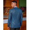 COOFANDY Mens Metallic Jacket Casual Sport Coat 70s Party Disco Outfits(Blue Leaf)