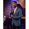 COOFANDY Mens Metallic Jacket Casual Sport Coat 70s Party Disco Outfits(Blue Leaf)