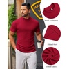 COOFANDY Mens Mock Turtleneck Sweater Short Sleeve Slim Fit Casual Sweaters(3 Pack-black/White/Dark Red)