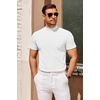 COOFANDY Mens Mock Turtleneck Sweater Short Sleeve Slim Fit Casual Sweaters(##A-white)