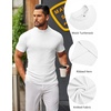 COOFANDY Mens Mock Turtleneck Sweater Short Sleeve Slim Fit Casual Sweaters(##A-white)