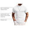 COOFANDY Mens Mock Turtleneck Sweater Short Sleeve Slim Fit Casual Sweaters(##A-white)