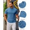 COOFANDY Mens Mock Turtleneck Sweater Short Sleeve Slim Fit Casual Sweaters(Blue)