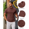 COOFANDY Mens Mock Turtleneck Sweater Short Sleeve Slim Fit Casual Sweaters(Brown)