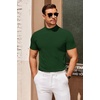 COOFANDY Mens Mock Turtleneck Sweater Short Sleeve Slim Fit Casual Sweaters(Green)