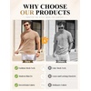 COOFANDY Mens Mock Turtleneck Sweater Short Sleeve Slim Fit Casual Sweaters(Khaki)