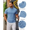 COOFANDY Mens Mock Turtleneck Sweater Short Sleeve Slim Fit Casual Sweaters(Light Blue)