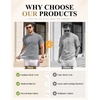 COOFANDY Mens Mock Turtleneck Sweater Short Sleeve Slim Fit Casual Sweaters(Light Grey)