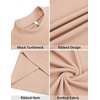 COOFANDY Mens Mock Turtleneck Sweater Short Sleeve Slim Fit Casual Sweaters(Light Khaki)