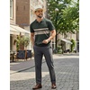 COOFANDY Mens Polo Shirts Short Sleeve V Neck Knit Shirts for Men Casual Old Money Clothes Mens Golf Shirt(Army Green-stripes)