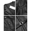 COOFANDY Mens Western Cowboy Vest Leather Waistcoat Vest Halloween Costume(Black)