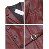 COOFANDY Mens Western Cowboy Vest Leather Waistcoat Vest Halloween Costume(Burgundy)