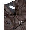 COOFANDY Mens Western Cowboy Vest Leather Waistcoat Vest Halloween Costume(Coffee)