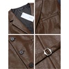 COOFANDY Mens Western Cowboy Vest Leather Waistcoat Vest Halloween Costume(Dark Brown)