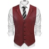 COOFANDY Mens Western Cowboy Vest Leather Waistcoat Vest Halloween Costume(Burgundy)