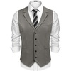 COOFANDY Mens Western Cowboy Vest Leather Waistcoat Vest Halloween Costume(Dark Grey)