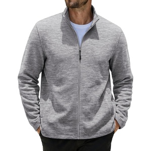 COOFANDY Men’s Fleece Jackets Full Zip Lightweight Casual Sweater Jacket(Lgiht Grey)
