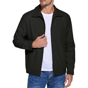 COOFANDY Men’s Lightweight Zip Up Jacket Golf Work Casual Office Jackets(A-black)