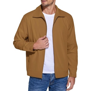 COOFANDY Men’s Lightweight Zip Up Jacket Golf Work Casual Office Jackets(Light Brown)