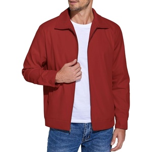 COOFANDY Men’s Lightweight Zip Up Jacket Golf Work Casual Office Jackets(Wine Red)