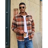 COOFANDY Mens Flannel Shirts Long Sleeve Plaid Button Down Shirt Jacket(Orange)
