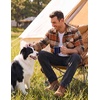 COOFANDY Mens Flannel Shirts Long Sleeve Plaid Button Down Shirt Jacket(Orange)