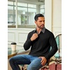 COOFANDY Mens Long Sleeve Polo Shirts Casual Sweatshirt Cotton Golf T Shirt(Black)