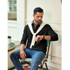 COOFANDY Mens Long Sleeve Polo Shirts Casual Sweatshirt Cotton Golf T Shirt(Black)