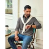 COOFANDY Mens Long Sleeve Polo Shirts Casual Sweatshirt Cotton Golf T Shirt(Dark Gray)